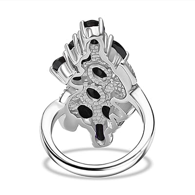 Thai Black Spinel 5.00 ctw Ring in Stainless Steel (Size 11.5)