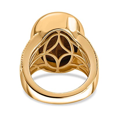 Script Stone 16.00 ctw Ring in 18K YG Plated (Size 5.5)