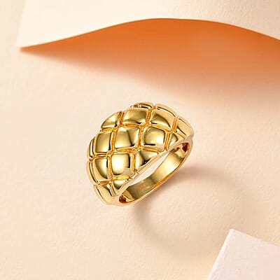EverTrue Bronzella Collection Quilted Dome Ring in 18K YG Plated Bronze (Size 10.0)