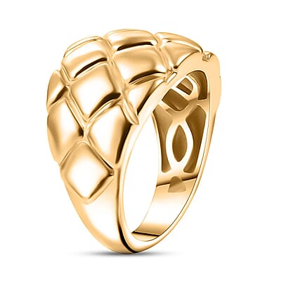 EverTrue Bronzella Collection Quilted Dome Ring in 18K YG Plated Bronze (Size 10.0)