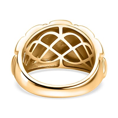 EverTrue Bronzella Collection Quilted Dome Ring in 18K YG Plated Bronze (Size 10.0)