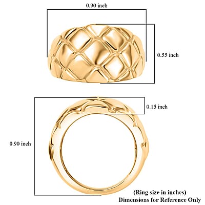 EverTrue Bronzella Collection Quilted Dome Ring in 18K YG Plated Bronze (Size 10.0)