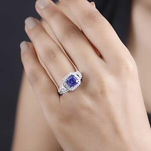 Rhapsody 950 Platinum AAAA Tanzanite, Diamond (E-F, VS) Ring (Size 7.0) 3.56 ctw