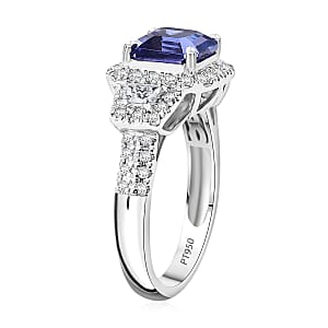 Rhapsody 950 Platinum AAAA Tanzanite, Diamond (E-F, VS) Ring (Size 7.0) 3.56 ctw