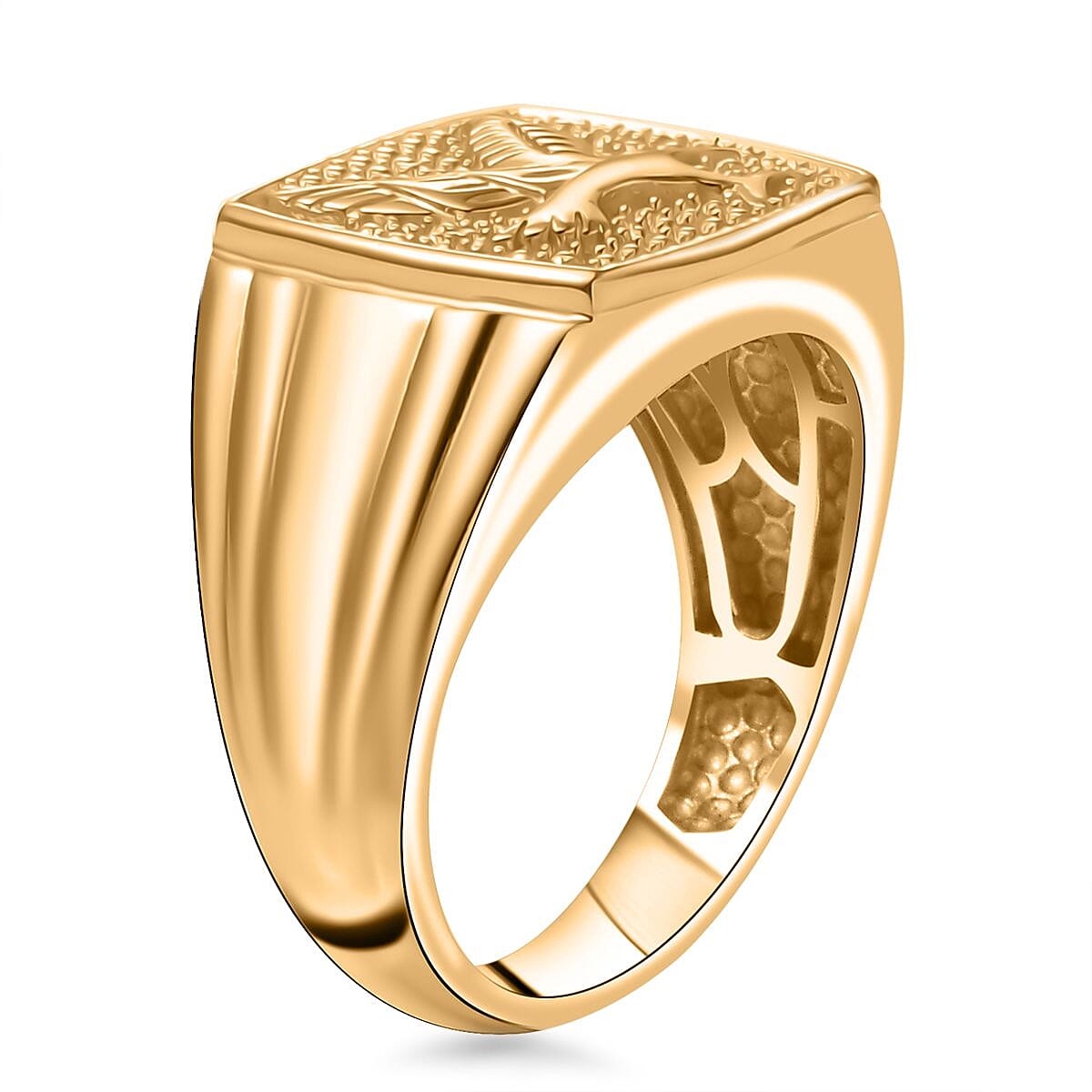 EverTrue Bronzella Collection Eagle Men's Rings in 18K YG Plated Bronze (Size 12.0)