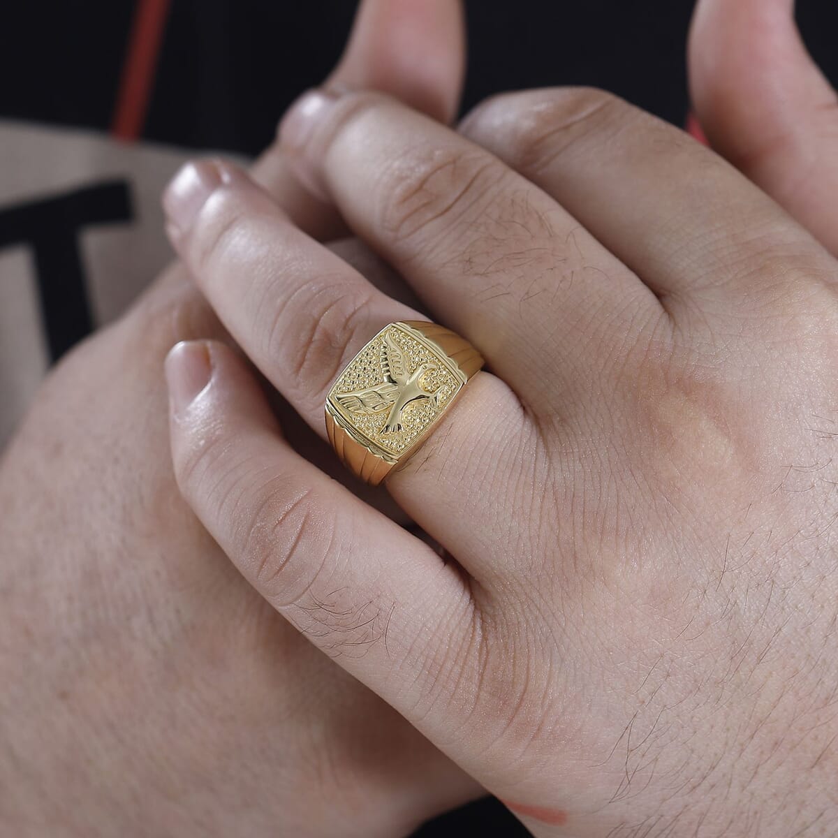 Mens Rings in 18K YG Plated Bronze (Size 13.0) image number 2