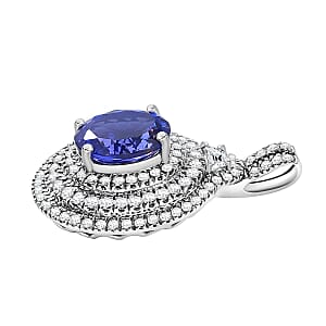 Rhapsody 950 Platinum AAAA Tanzanite, Diamond (E-F, VS) Pendant without Chain 4.03 ctw