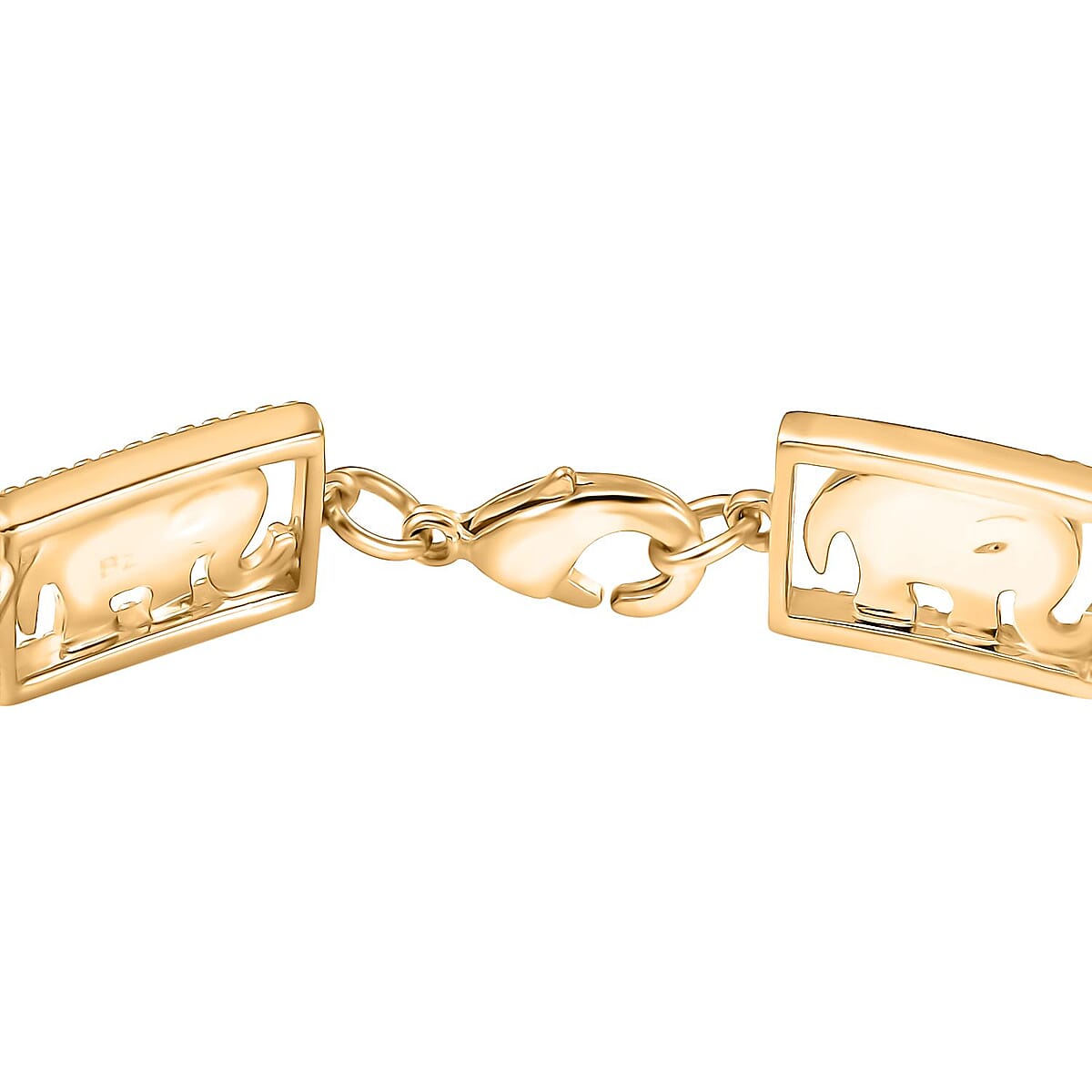 EverTrue Bronzella Collection Traveling Elephant Bracelet in 18K YG Plated Bronze (7.25 In) image number 3