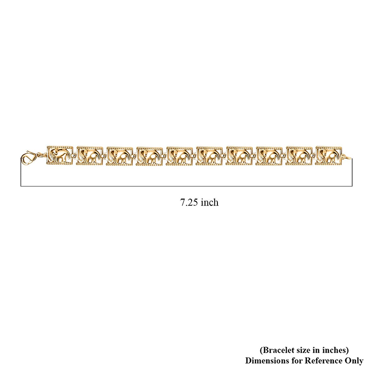 EverTrue Bronzella Collection Traveling Elephant Bracelet in 18K YG Plated Bronze (7.25 In) image number 4