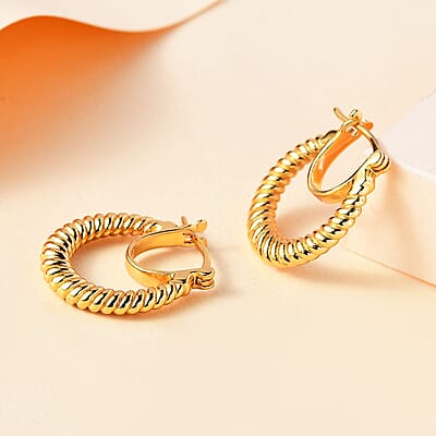 EverTrue Bronzella Collection Rope Twisted Hoop Earrings in 18K YG Plated Bronze