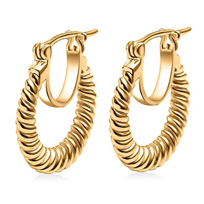 EverTrue Bronzella Collection Rope Twisted Hoop Earrings in 18K YG Plated Bronze