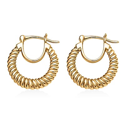 EverTrue Bronzella Collection Rope Twisted Hoop Earrings in 18K YG Plated Bronze