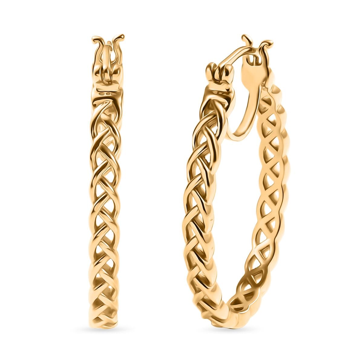 Hoop Earrings in 18K YG Plated Bronze image number 0