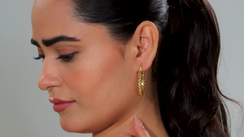 EverTrue Bronzella Collection Infinity Knot Hoop Earrings in 18K YG Plated Bronze