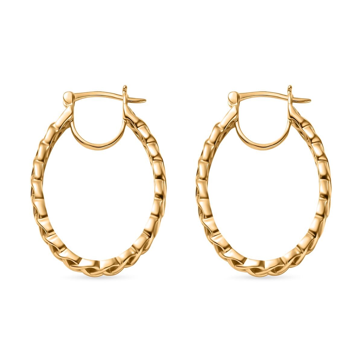 Hoop Earrings in 18K YG Plated Bronze image number 4