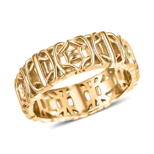 Weave Band Ring in 18K YG Plated Bronze (Size 10.0)