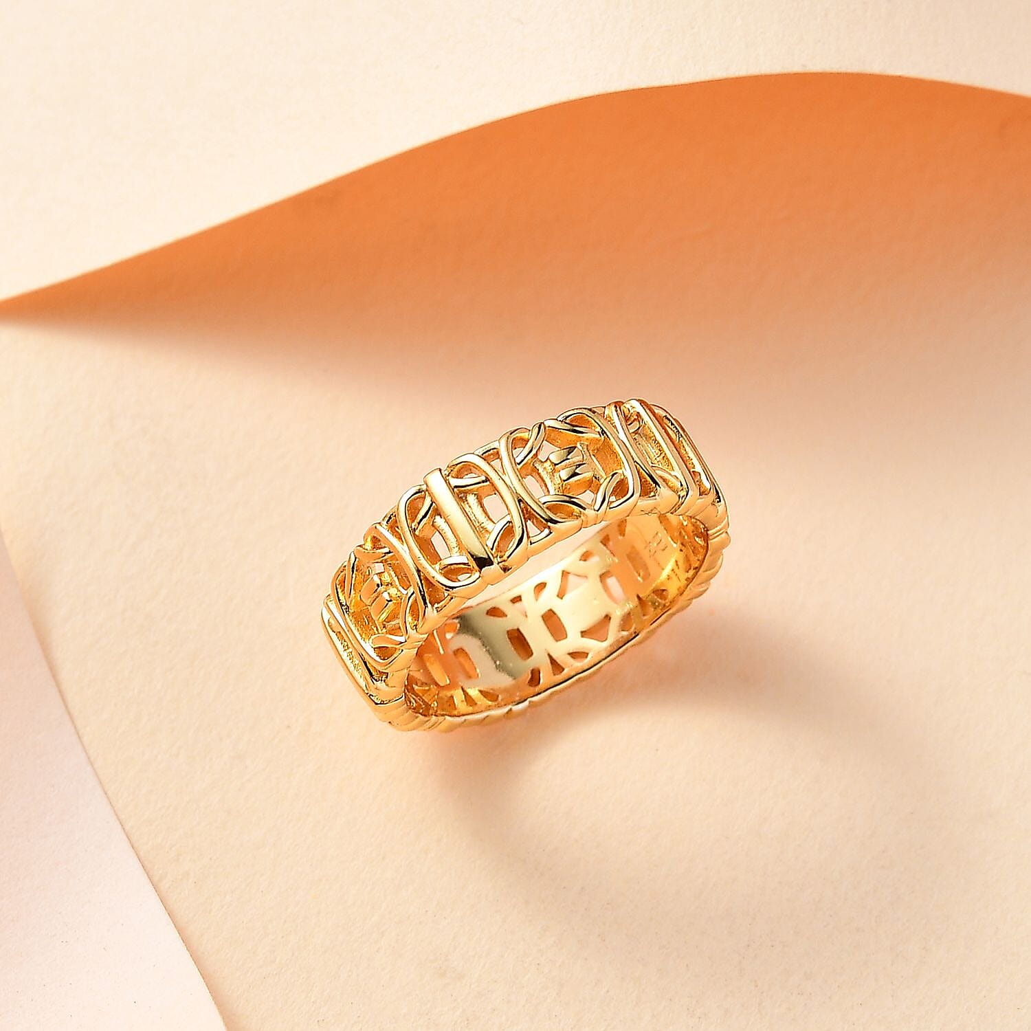 EverTrue Bronzella Collection Eternal Knot Band Ring in 18K YG Plated Bronze (Size 10.0)