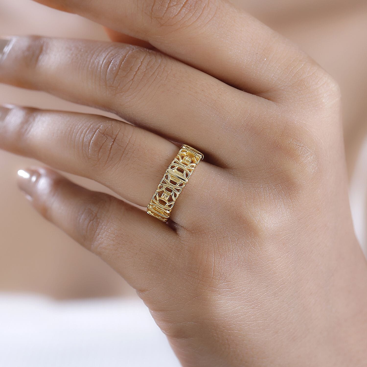 EverTrue Bronzella Collection Eternal Knot Band Ring in 18K YG Plated Bronze (Size 10.0)