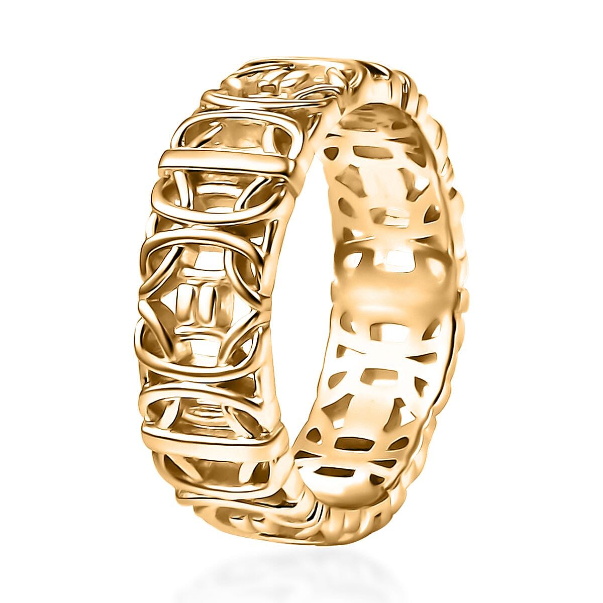 EverTrue Bronzella Collection Eternal Knot Band Ring in 18K YG Plated Bronze (Size 10.0)