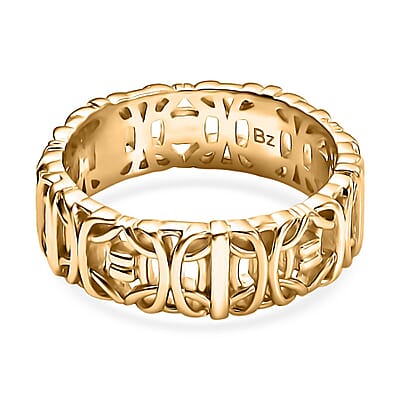 EverTrue Bronzella Collection Eternal Knot Band Ring in 18K YG Plated Bronze (Size 10.0)