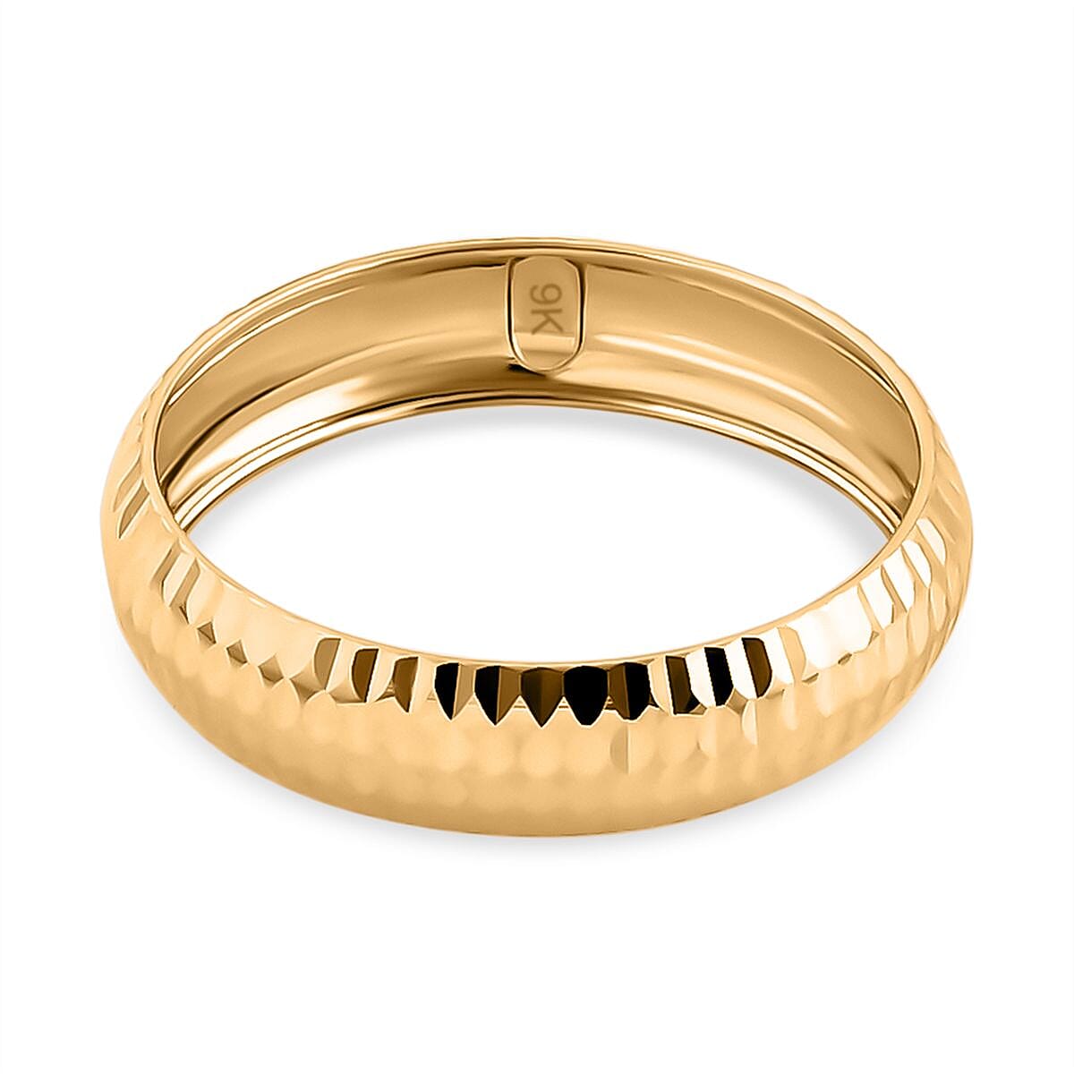 10K Yellow Gold Diamond-Cut Band Ring (Size 8.5) 0.75 Grams