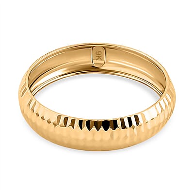 10K Yellow Gold Diamond-Cut Band Ring (Size 8.5) 0.75 Grams