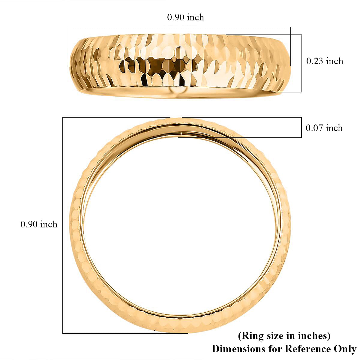 10K Yellow Gold Diamond-Cut Band Ring (Size 8.5) 0.75 Grams