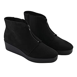 AEROSOLES Women's Wedge Heel Ankle Boot - Black (Size 7.5)