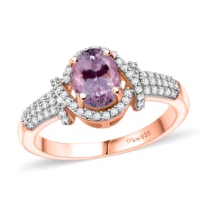 Premium Martha Rocha Kunzite and Moissanite 2.10 ctw Oceanic Serenity Ring in 18K Vermeil Rose Gold Over Sterling Silver (Size 6.0)