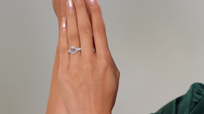 Premium Martha Rocha Kunzite, Moissanite Ring in 18K Vermeil RG Over Sterling Silver (Size 9.0) 2.10 ctw