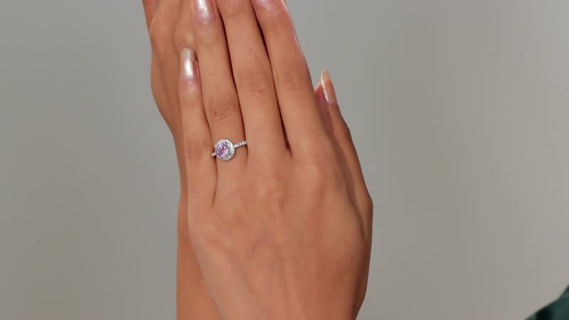 Premium Martha Rocha Kunzite, Moissanite Ring in Rhodium Over Sterling Silver (Size 7.0) 2.30 ctw