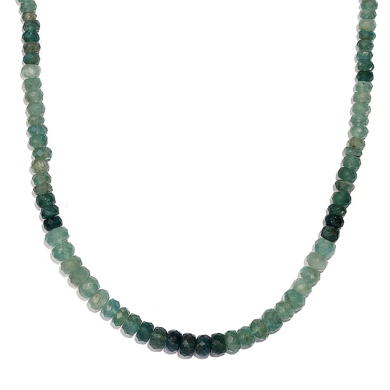 Grandidierite Beaded 88.00 ctw Necklace 18 Inches in Rhodium Over Sterling Silver