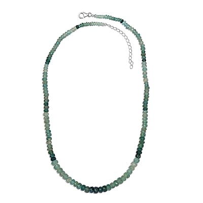 Grandidierite Beaded 88.00 ctw Necklace 18 Inches in Rhodium Over Sterling Silver