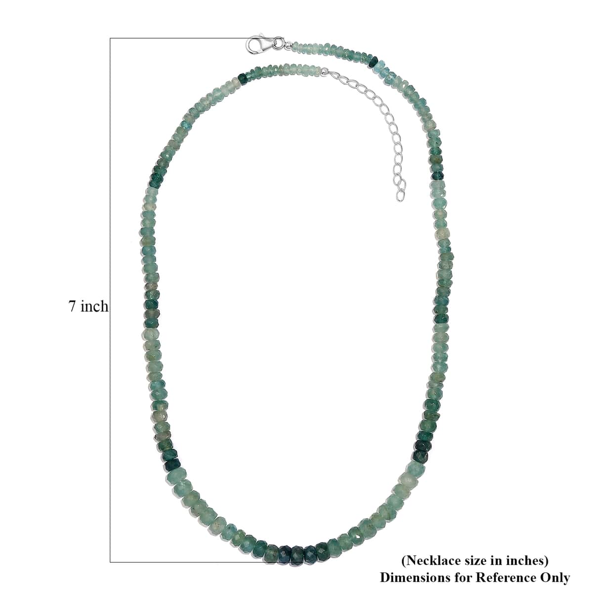 Grandidierite Beaded 88.00 ctw Necklace 18 Inches in Rhodium Over Sterling Silver image number 5