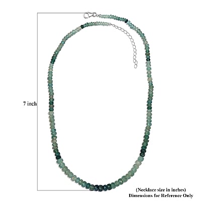 Grandidierite Beaded 88.00 ctw Necklace 18 Inches in Rhodium Over Sterling Silver