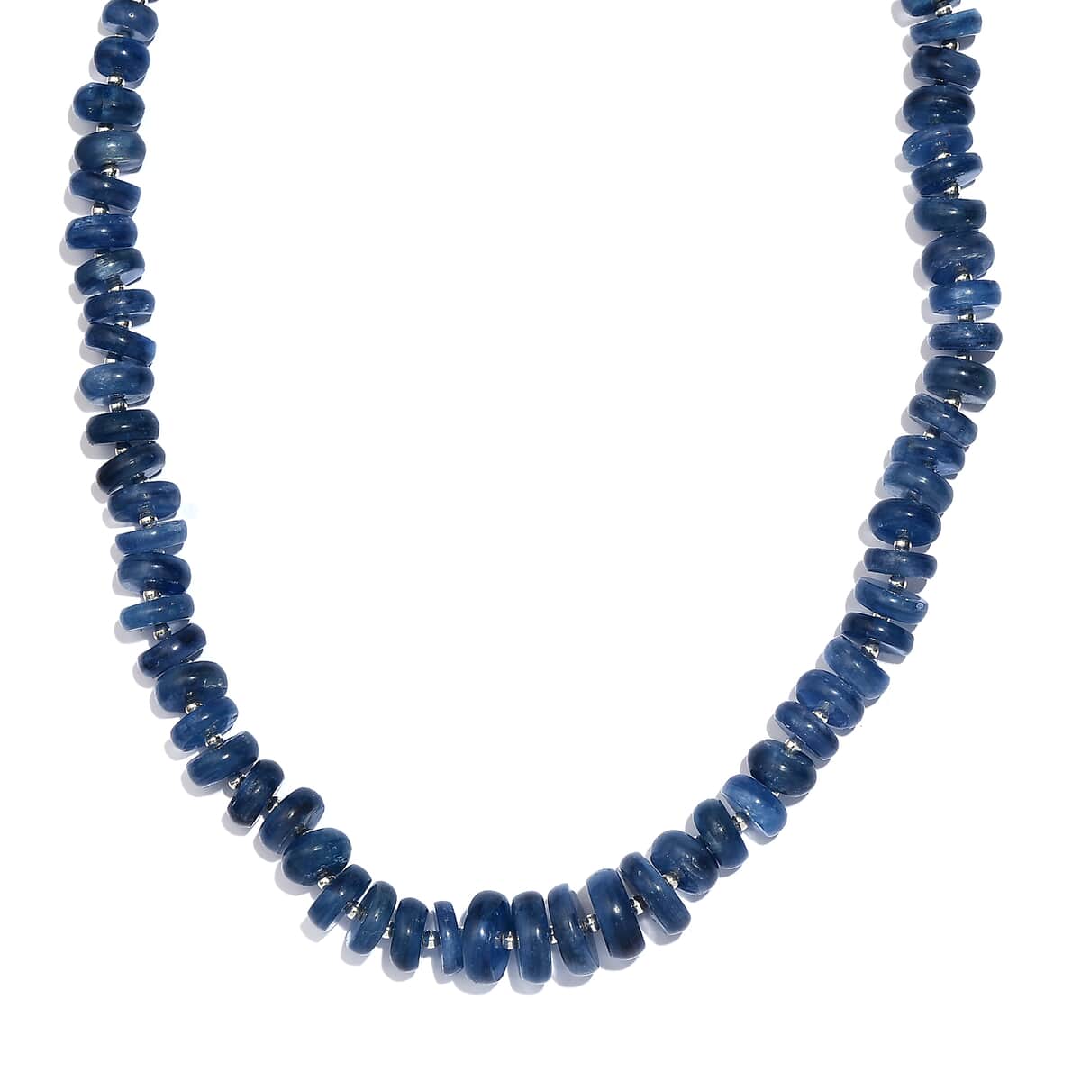 Kashmir Kyanite 210.00 ctw Necklace 18 Inches in Rhodium Over Sterling Silver image number 0