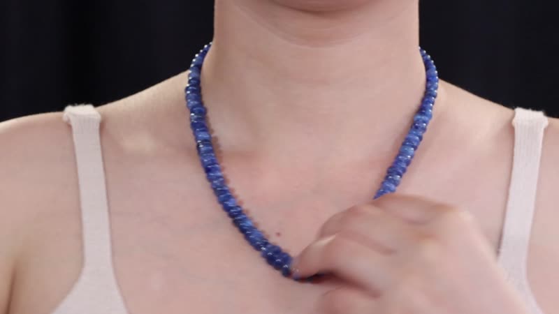 Kashmir Kyanite 210.00 ctw Necklace 18 Inches in Rhodium Over Sterling Silver