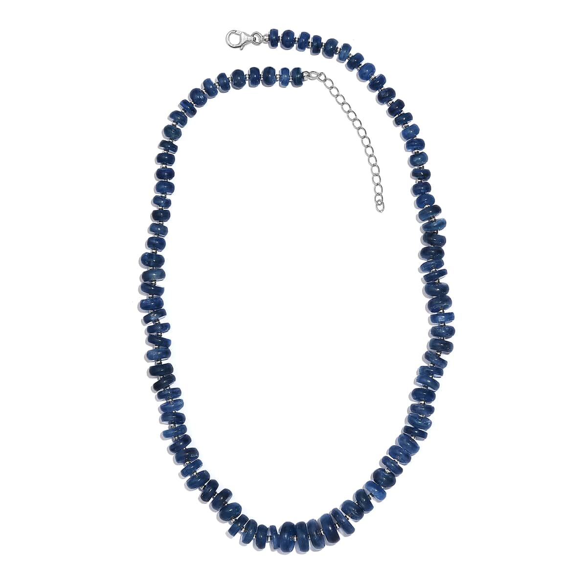 Kashmir Kyanite 210.00 ctw Necklace 18 Inches in Rhodium Over Sterling Silver image number 3