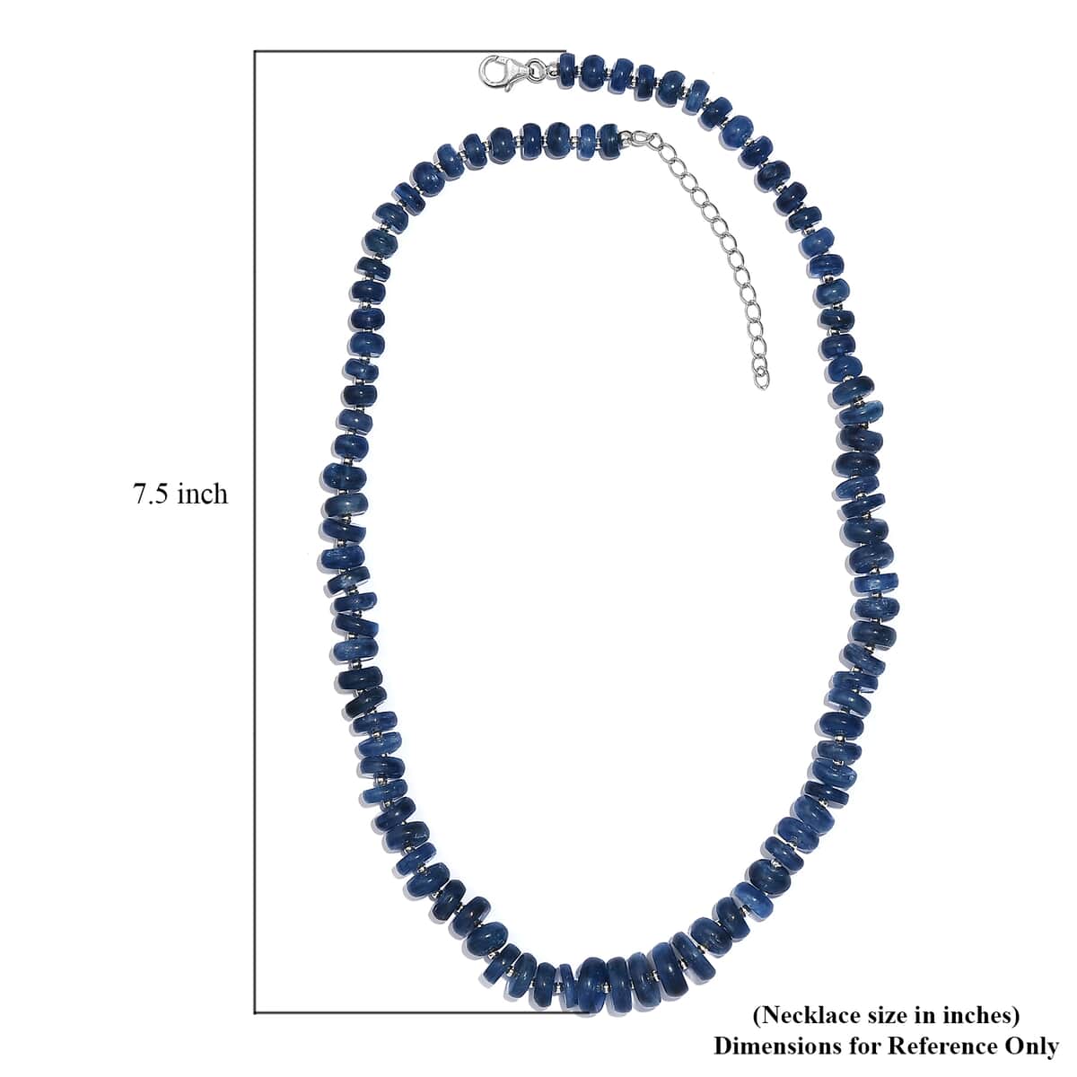 Kashmir Kyanite 210.00 ctw Necklace 18 Inches in Rhodium Over Sterling Silver image number 5