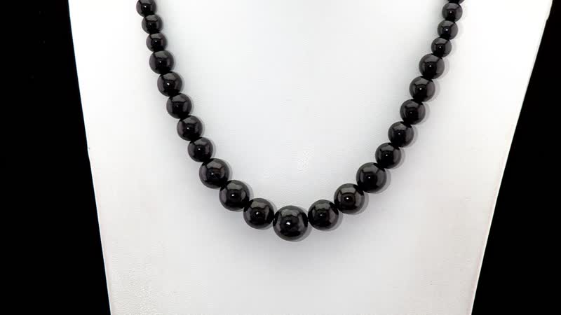 Shungite 250.00 ctw Beaded Necklace in Rhodium Over Sterling Silver 18-20 Inches
