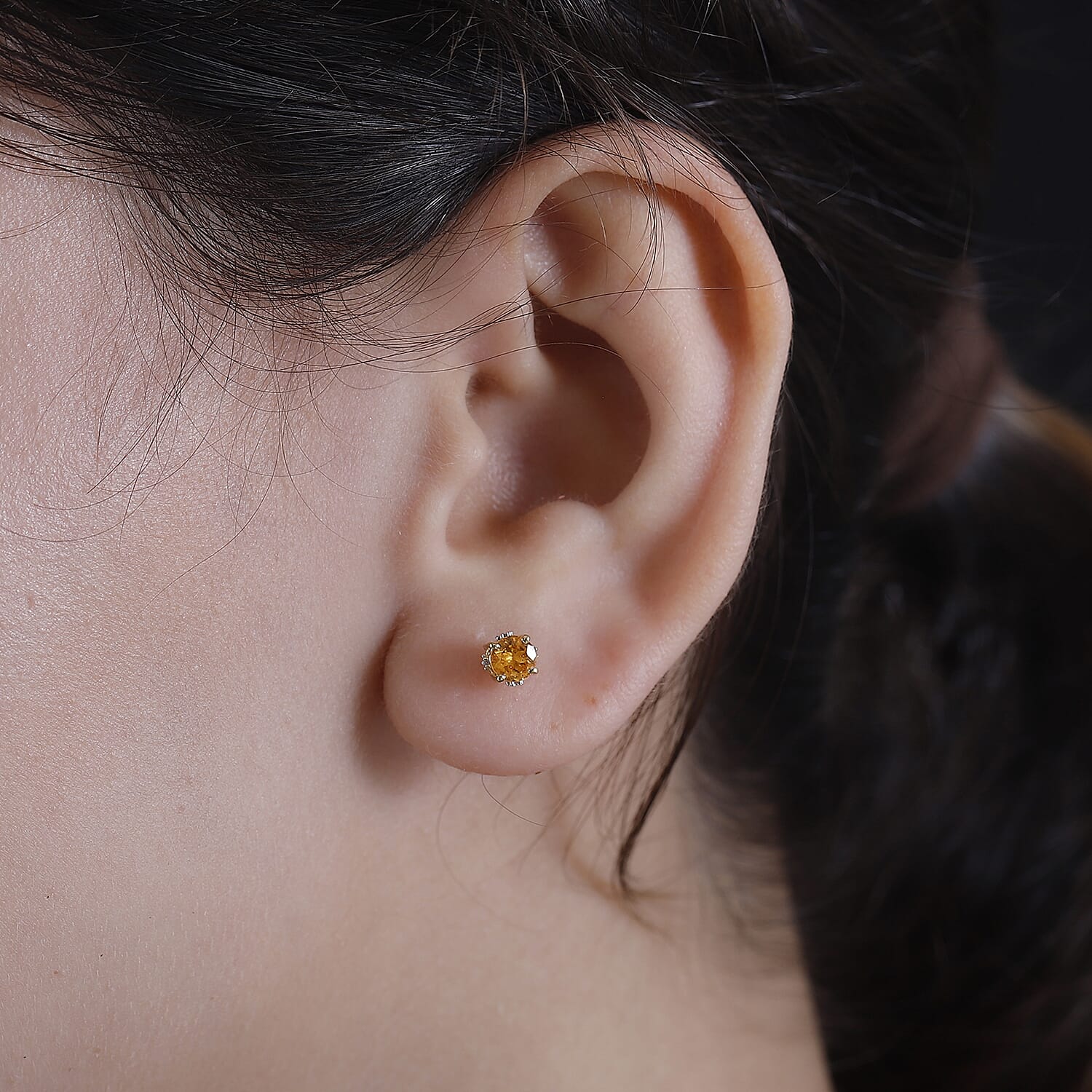 D'Joy Premium Fanta Garnet and White Zircon 1.00 ctw Universe Star Earrings in 18K Vermeil Yellow Gold Over Sterling Silver 