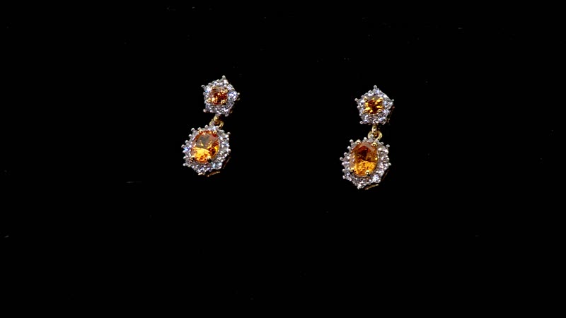 D'Joy Fanta Garnet and White Zircon 1.25 ctw Honey Bee Earrings in 18K Vermeil Yellow Gold Over Sterling Silver