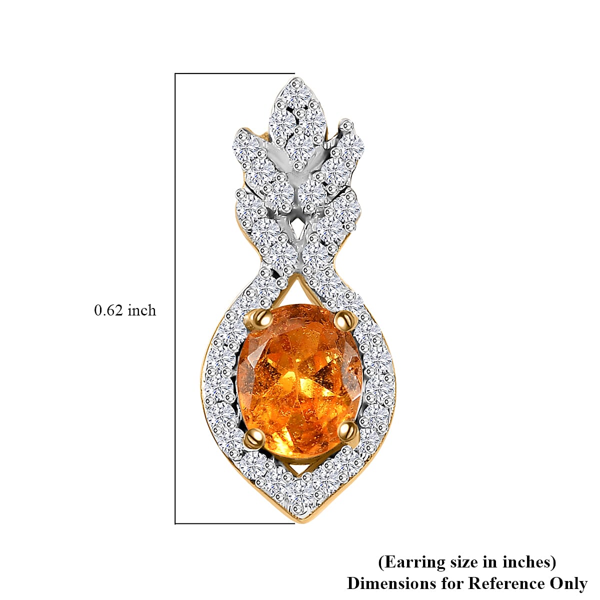 D'Joy Fanta Garnet and White Zircon 1.40 ctw Elegant Earrings in 18K Vermeil Yellow Gold Over Sterling Silver