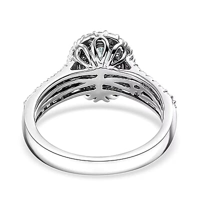 Rhapsody AAAA Paraiba Tourmaline and E-F VS Diamond 1.49 ctw Ring in 950 Platinum (Size 6.0) 7.85 Grams