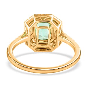 One Of A Kind Certified & Appraised Iliana AAA Boyaca Colombian Emerald and Diamond G-H SI 1.70 ctw Ring in 18K Yellow Gold (Size 7.5) 7.70 Grams