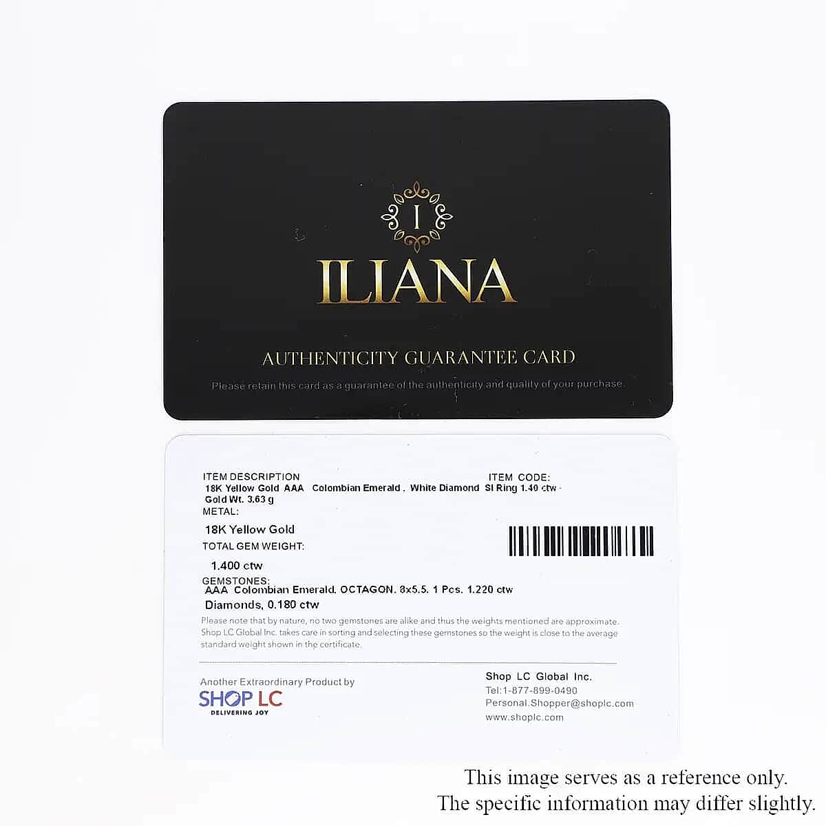 Iliana AAA Boyaca Colombian Emerald and G-H SI Diamond 1.40 ctw Ring in 18K Yellow Gold (Size 7.5)  image number 7