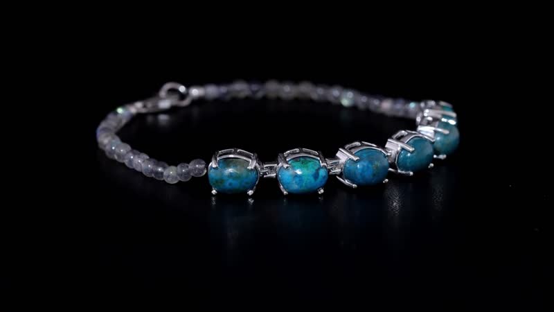 D'Joy Table Mountain Shadowkite and Malagasy Labradorite 37.50 ctw 18 Inches Necklace in Platinum Over Sterling Silver