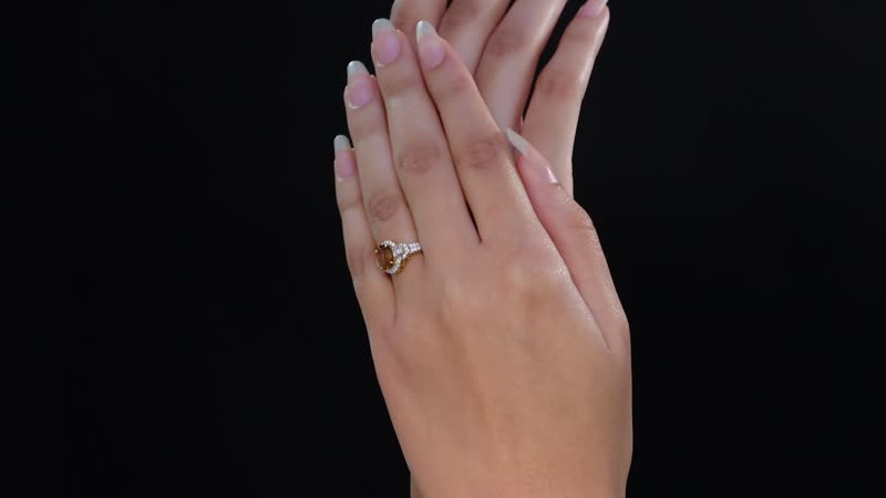 Golden Turkizite, Moissanite Ring in 18K Vermeil YG Over Sterling Silver (Size 8.0) 1.90 ctw