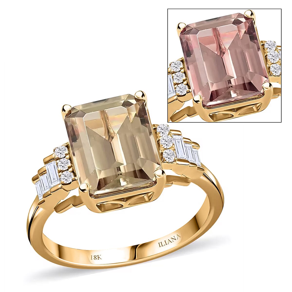 Certified & Appraised Iliana AAA Turkizite and G-H SI Diamond 4.30 ctw Ring in 18K Yellow Gold (Size 5.0) 4.10 Grams