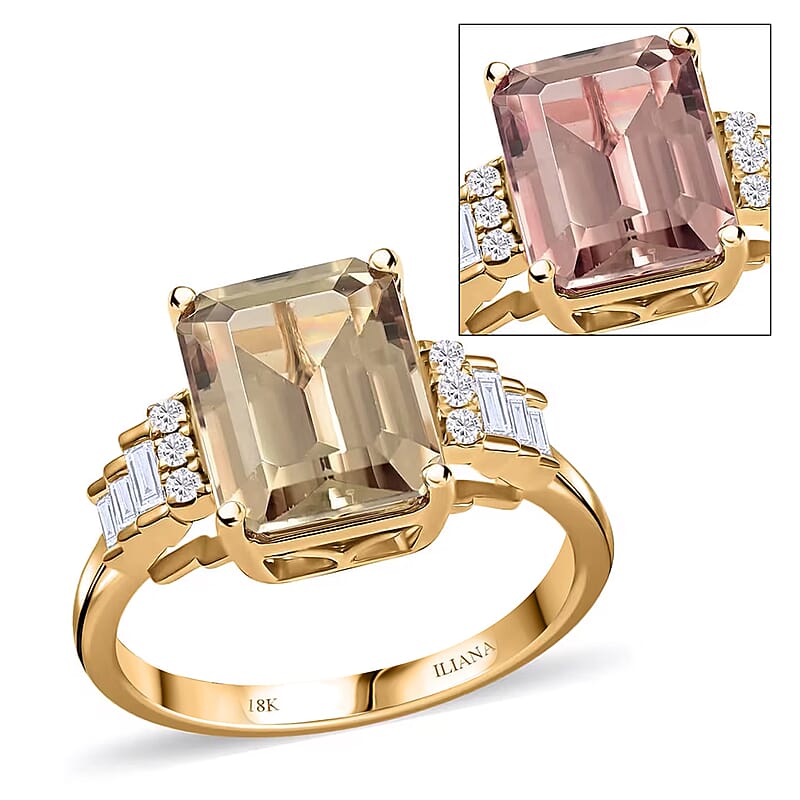 Certified & Appraised Iliana AAA Turkizite and G-H SI Diamond 4.30 ctw Ring in 18K Yellow Gold (Size 5.0) 4.10 Grams